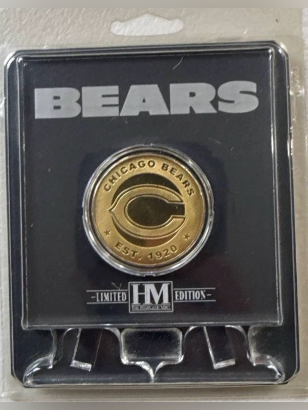 Chicago Bears Highland Mint 3x3 Etched Acrylic Bronze Coin Display Sealed NFL